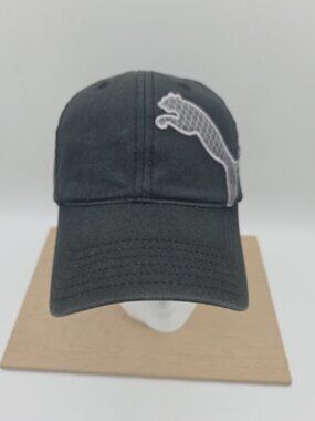 Puma Black Strapback Hat Adjustable Embroidered Logo